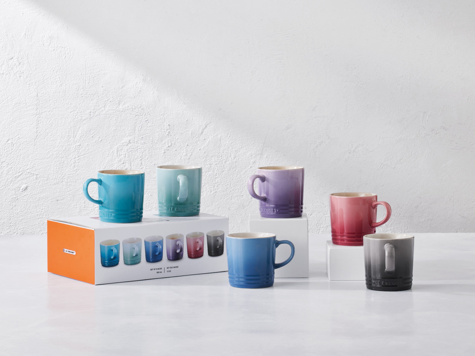 Le Creuset Becher mit Henkel pastell 0,35l 6er Set Lifestyle 2