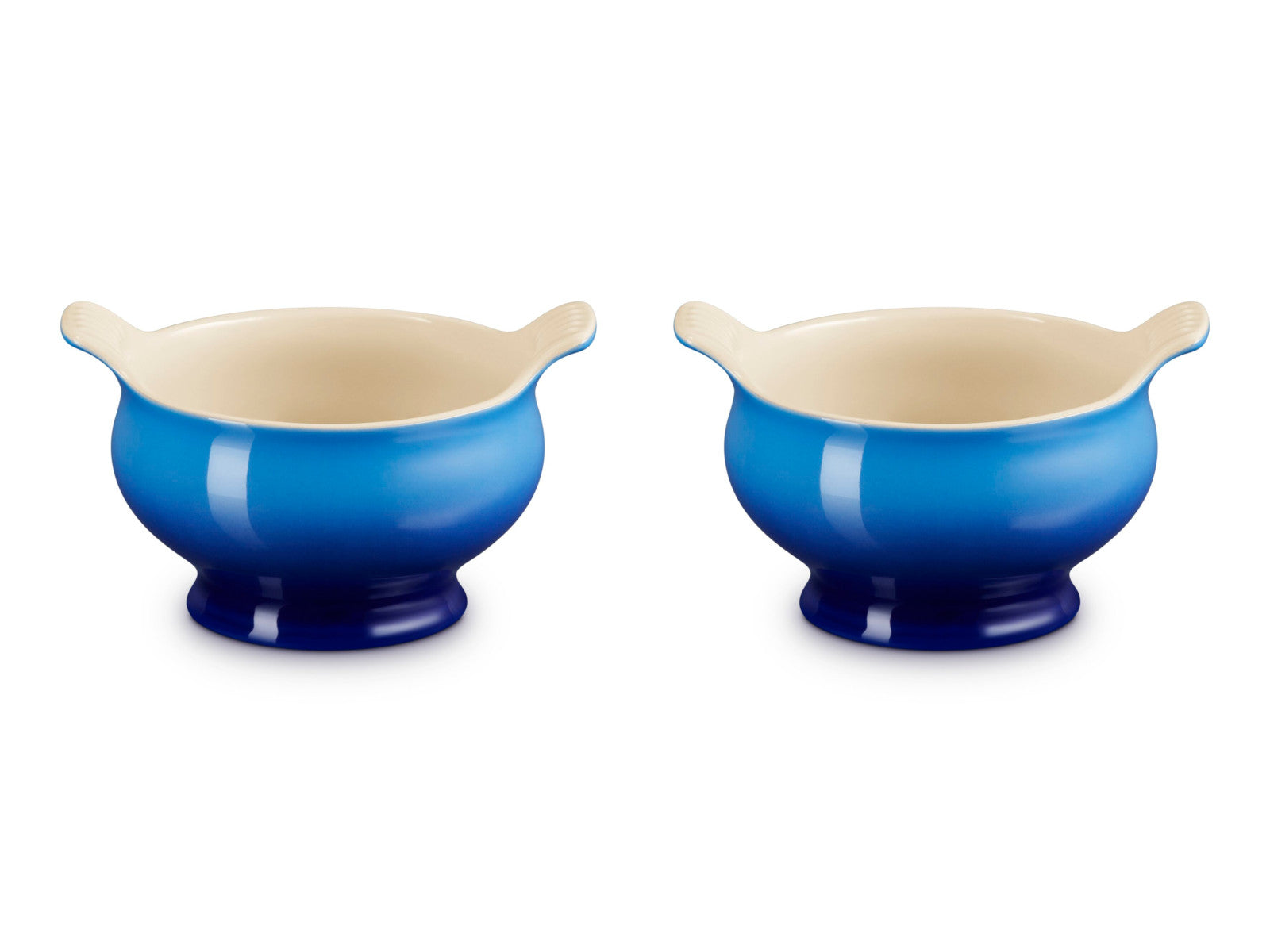 Le Creuset Suppenterrine Tradition azure 0,6l 2er Set Freisteller 1