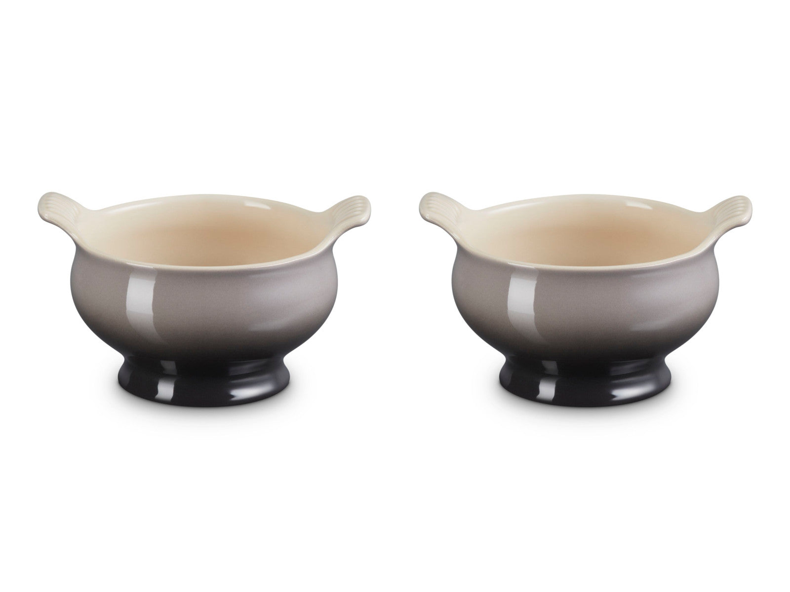 Le Creuset Suppenterrine Tradition flint 0,6l 2er Set Freisteller 1