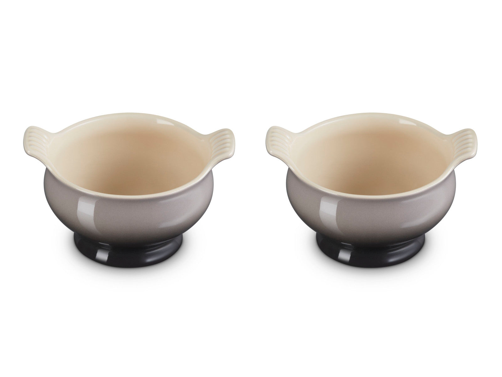 Le Creuset Suppenterrine Tradition flint 0,6l 2er Set Freisteller 3