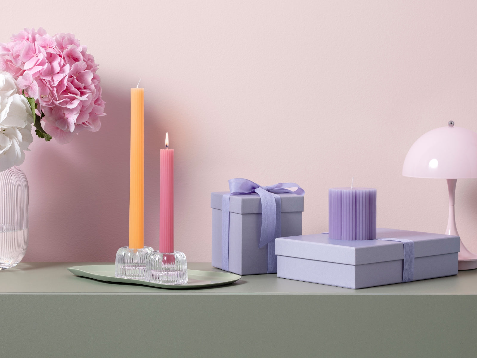 Villeroy & Boch Fleur Accessoires cassis Stabkerze cassis/soleil 2erSet 25cm - Produktbild 2