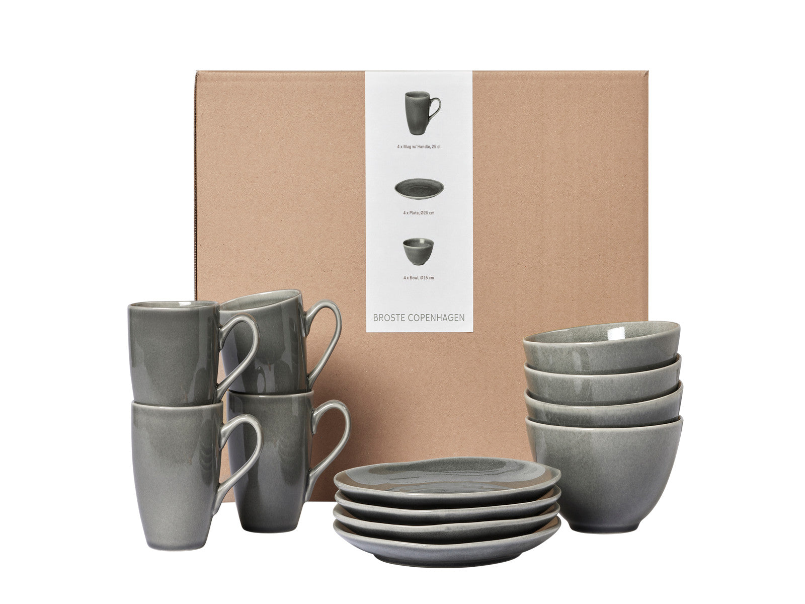 Broste Copenhagen NORDIC RAIN Frühstücksset für Vier 12tlg Freisteller 1