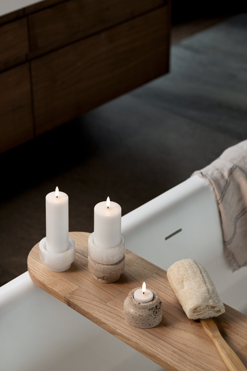 UYUNI LIGHTING Pillar LED-Kerze Smooth nordic white 5x2,8cm - Produktbild 6