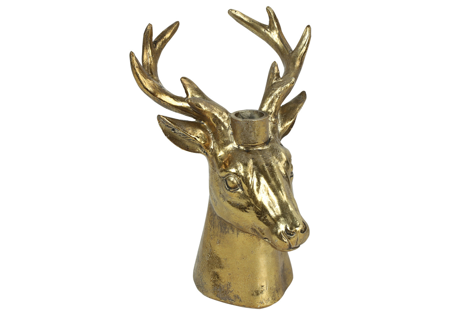 Decostar Kerzenhalter Hirsch Gers L gold 23cm Freisteller