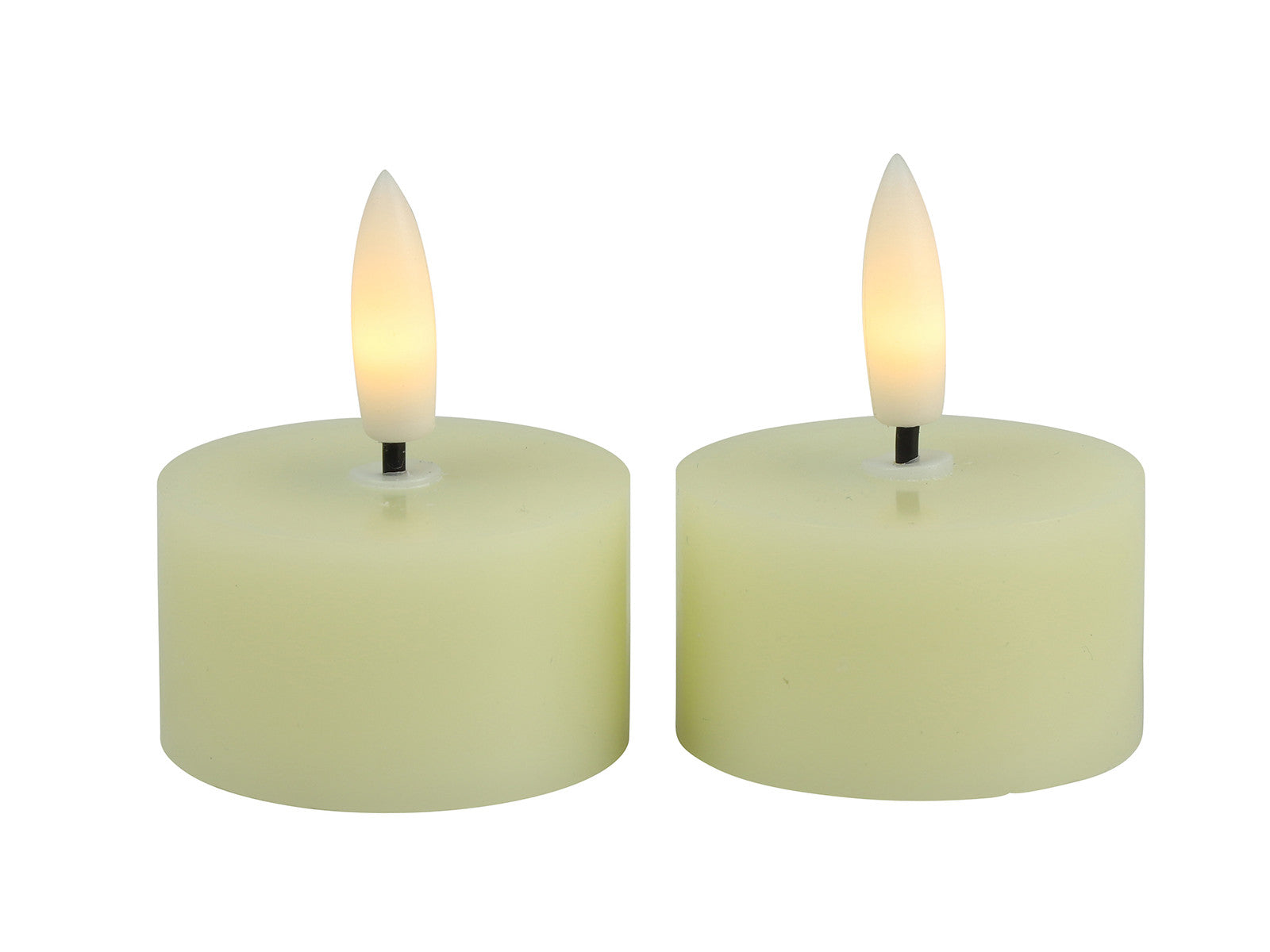 Decostar Teelicht Rustikal LED Lyon creme 2tlg Freisteller 