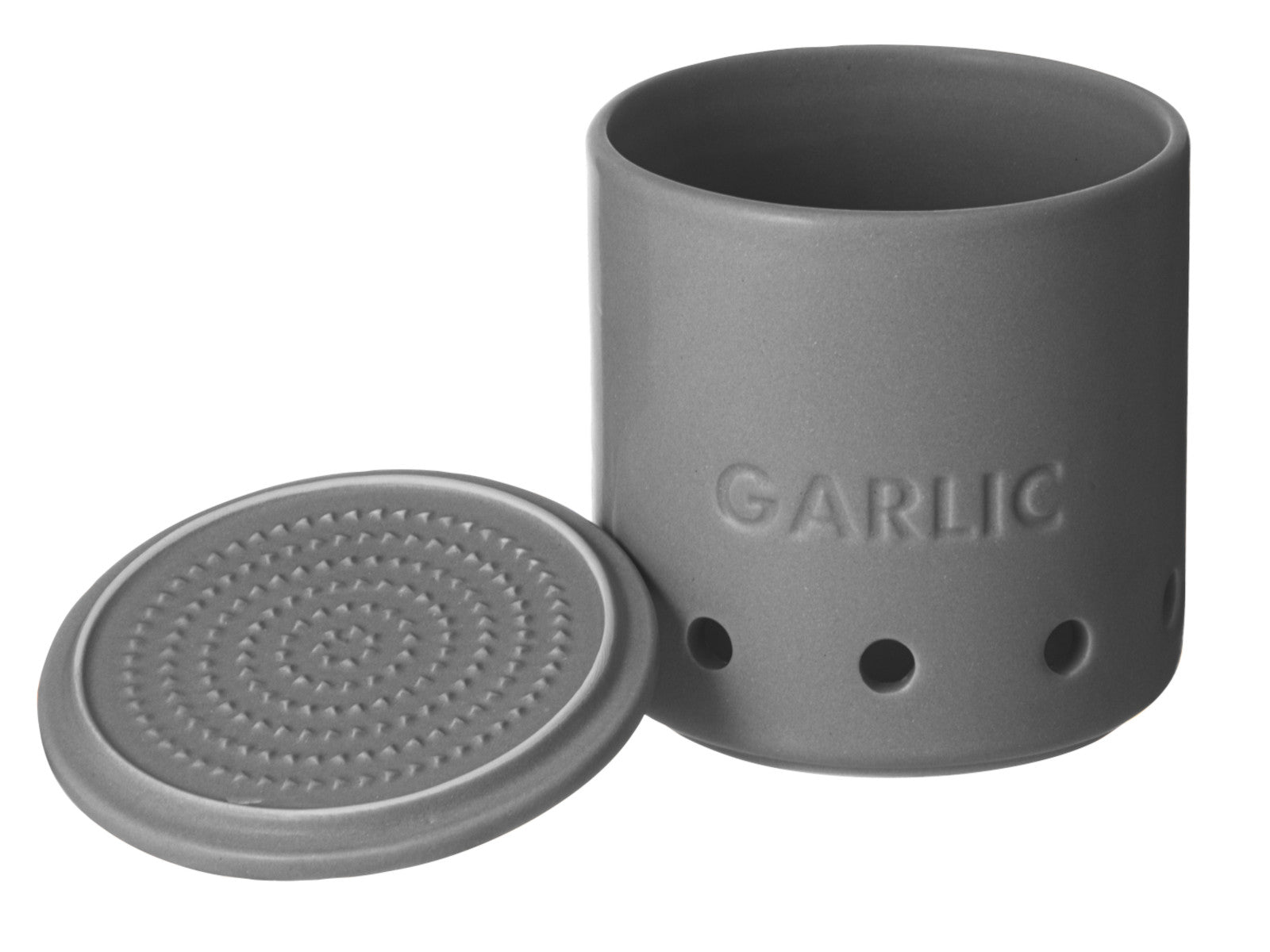 ladelle ESSENTIALS Knoblauch Topf anthrazit 10cm Freisteller 2
