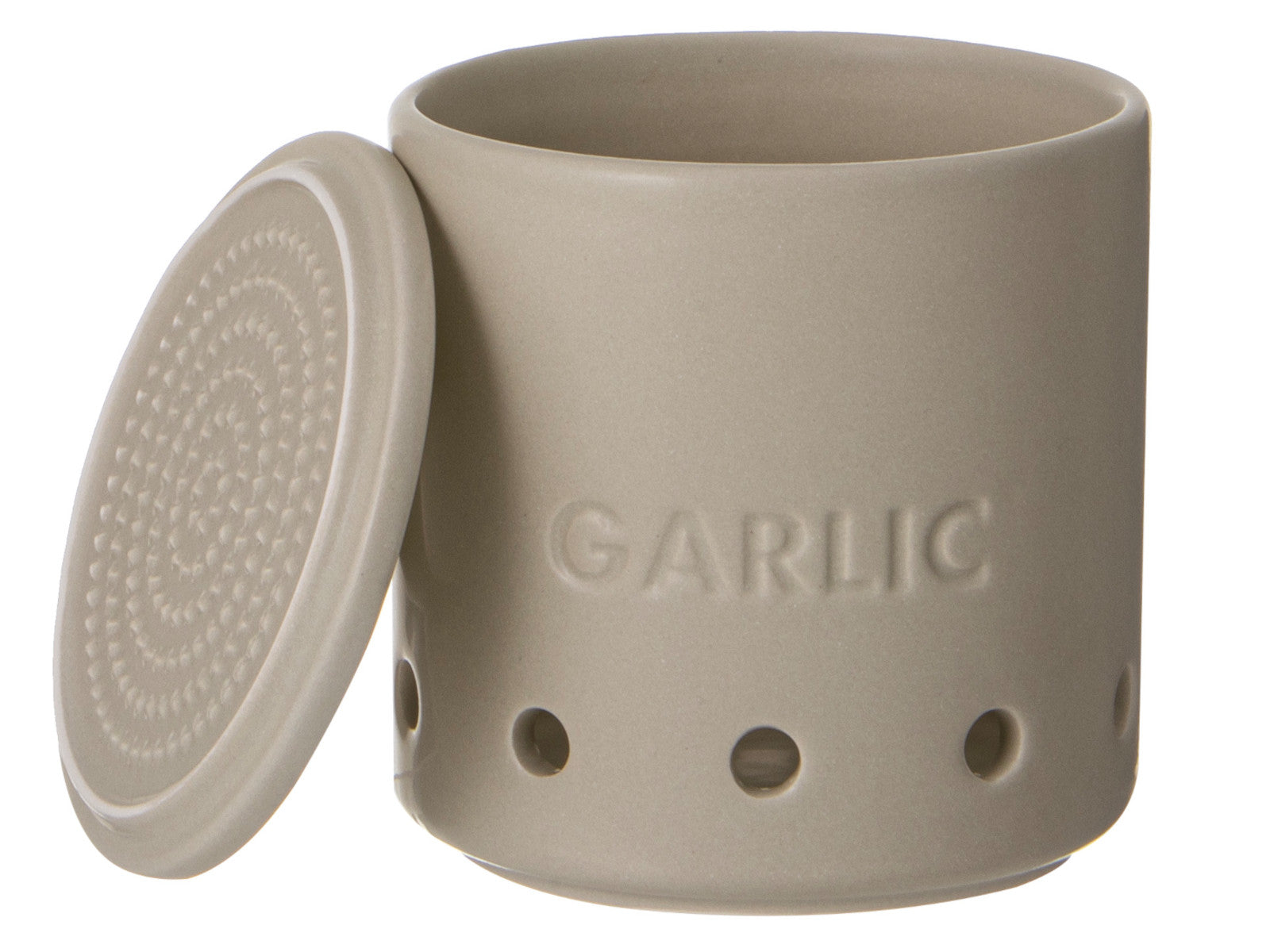 ladelle ESSENTIALS Knoblauch Topf steingrau 10cm Freisteller 2