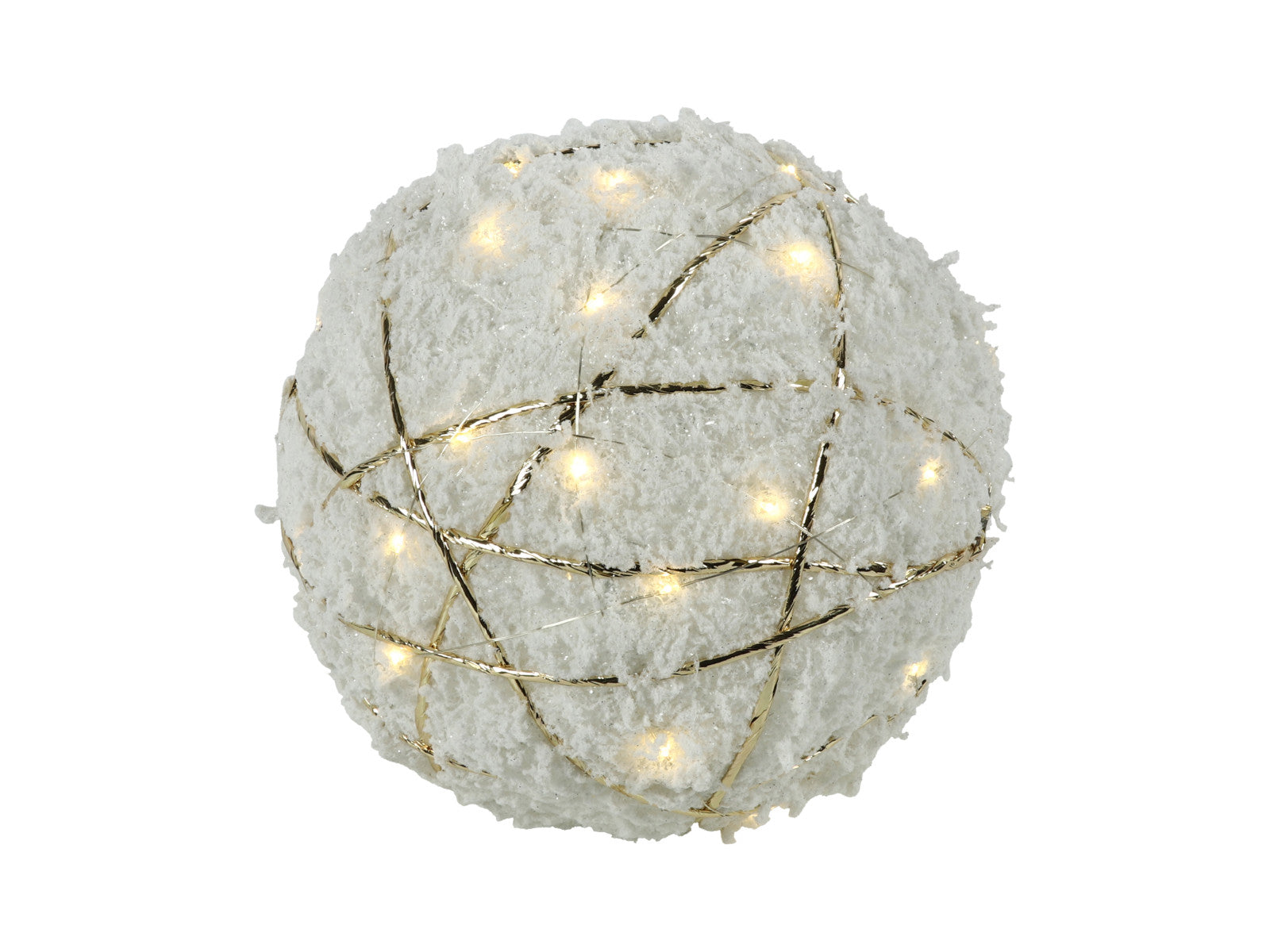 Decostar Weihnachtskugel LED Bling S schnee/gold 15cm Freisteller 