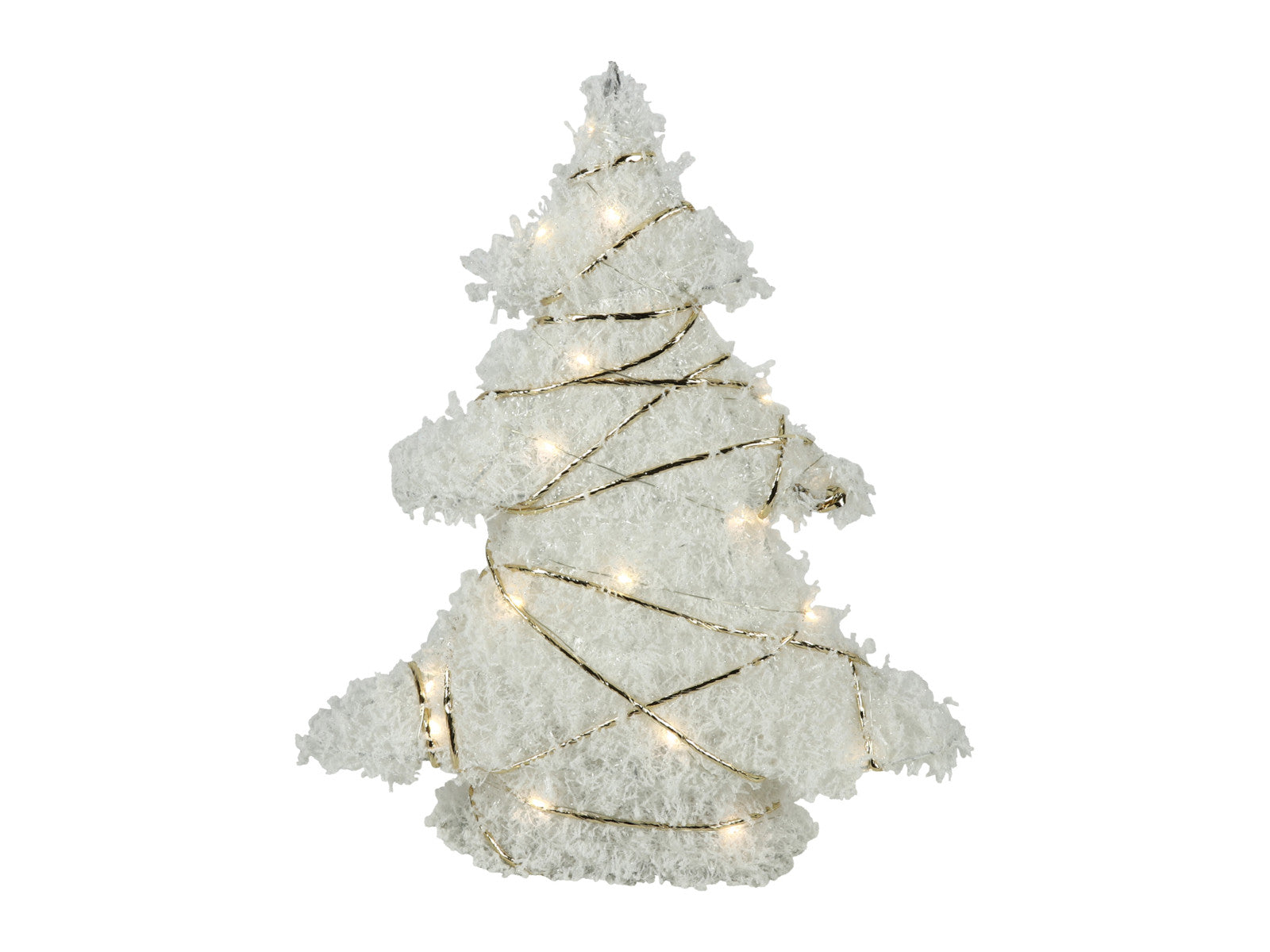  Decostar Weihnachtsbaum LED Bling S schnee/gold 30cm Freisteller 