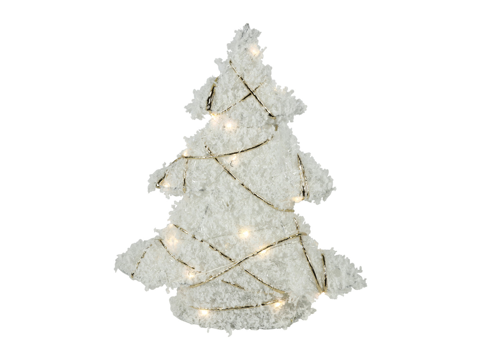 Decostar Weihnachtsbaum LED Bling M schnee/gold 40cm Freisteller 