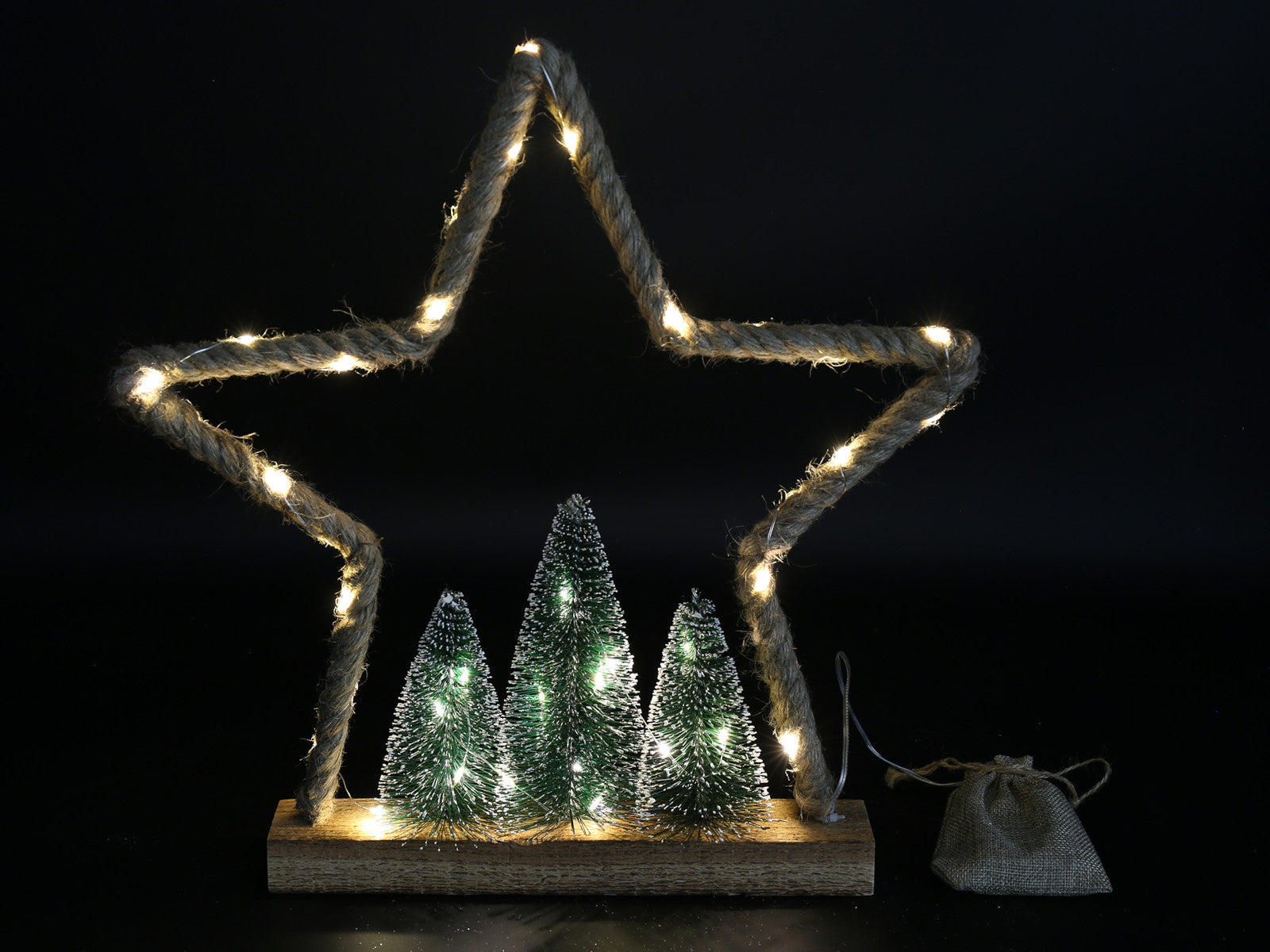 Decostar Weihnachtsornament LED Ropey L braun 40cm Freisteller 