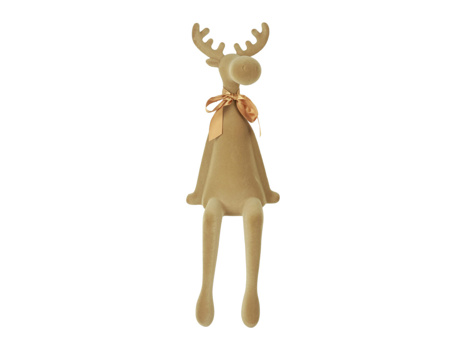 Decostar Rentier sitzend Velvet Adrian XL hellbraun 84cm - Produktbild 1
