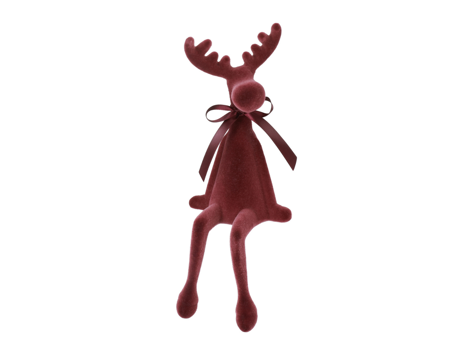 Decostar Rentier sitzend Velvet Adrian M bordeaux 33cm - Produktbild 1