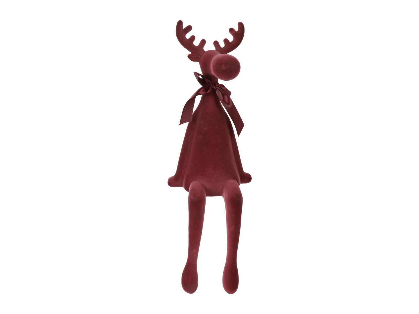 Decostar Rentier sitzend Velvet Adrian XL bordeaux 84cm - Produktbild 1
