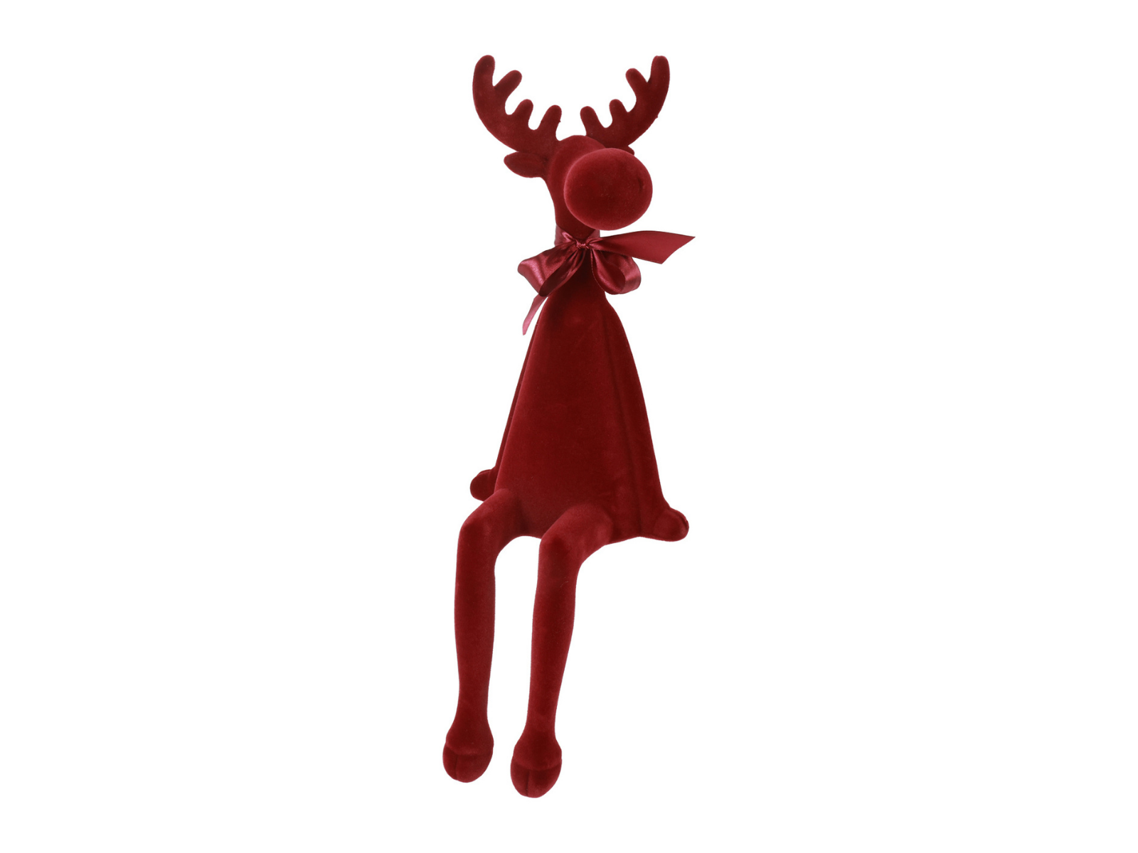 Decostar Rentier sitzend Velvet Adrian L rot 60cm - Produktbild 1