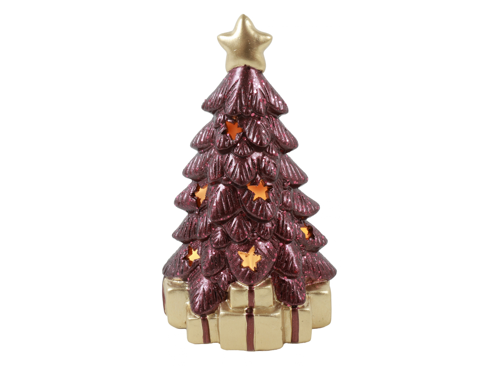 Decostar LED Weihnachtsbaum Geschenk L purpur 23cm - Produktbild 1
