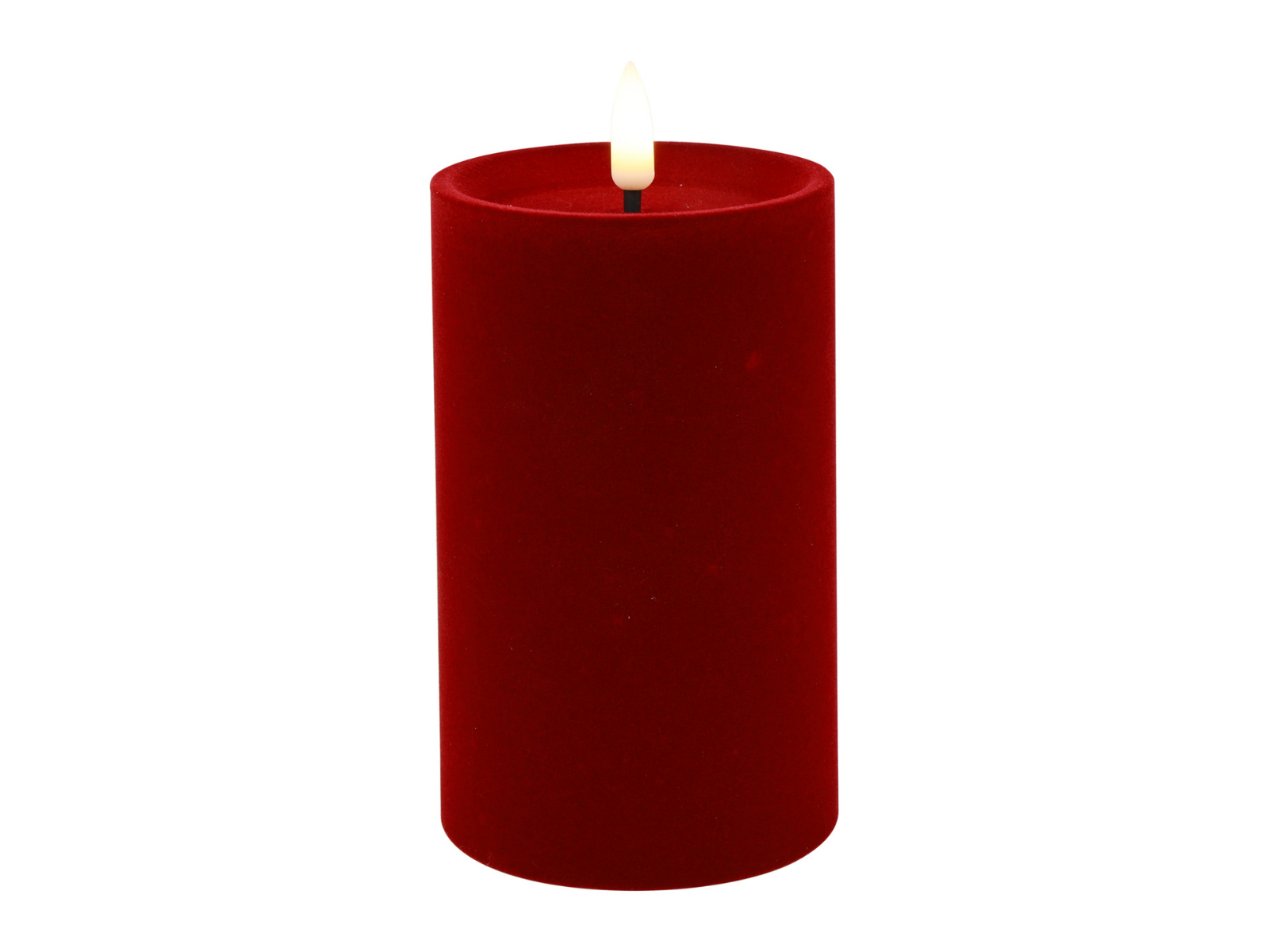 Decostar Stumpenkerze LED Velvet Lyon L rot 12,5cm - Produktbild 1