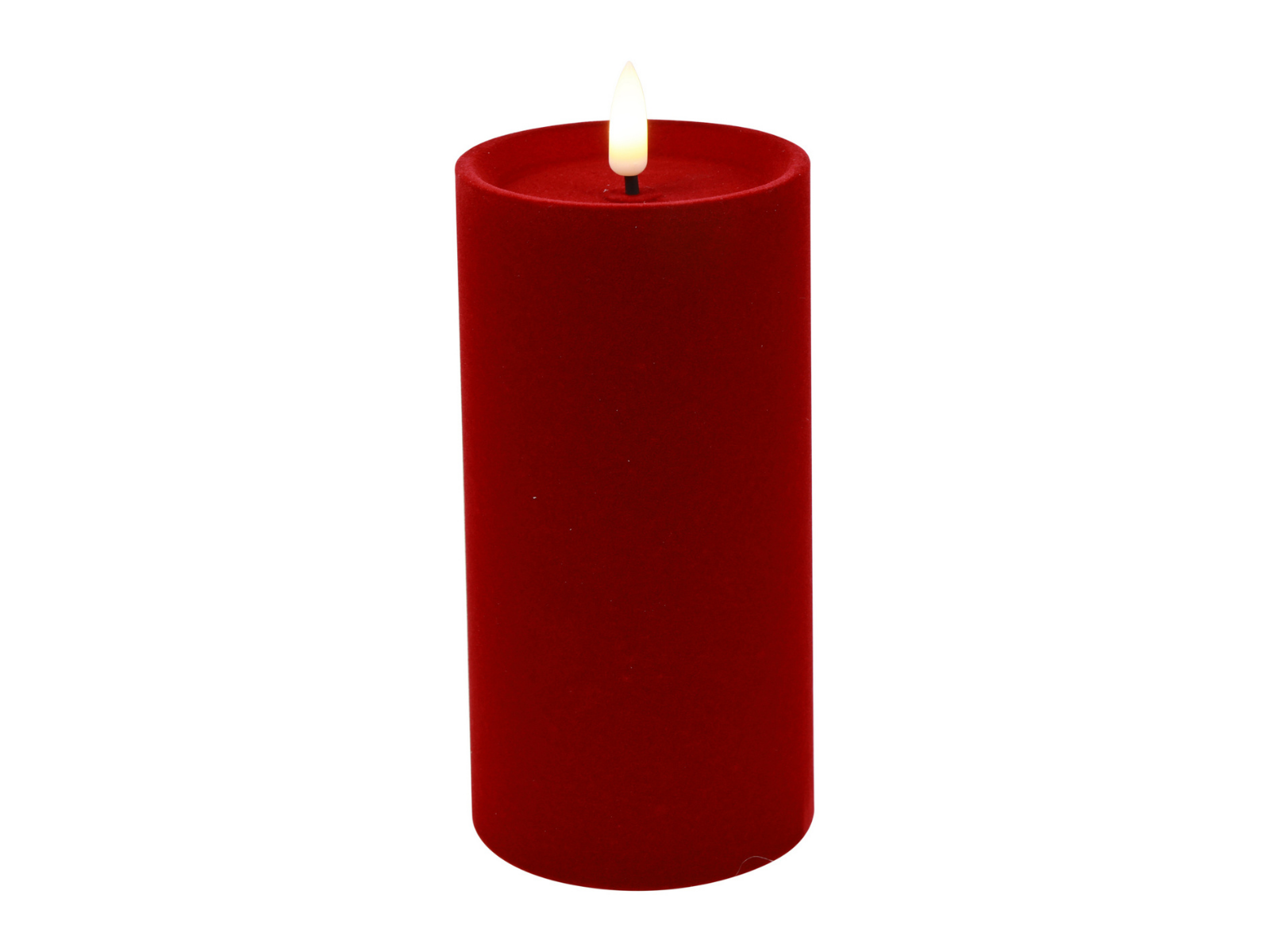 Decostar Stumpenkerze LED Velvet Lyon XL rot 15cm - Produktbild 1