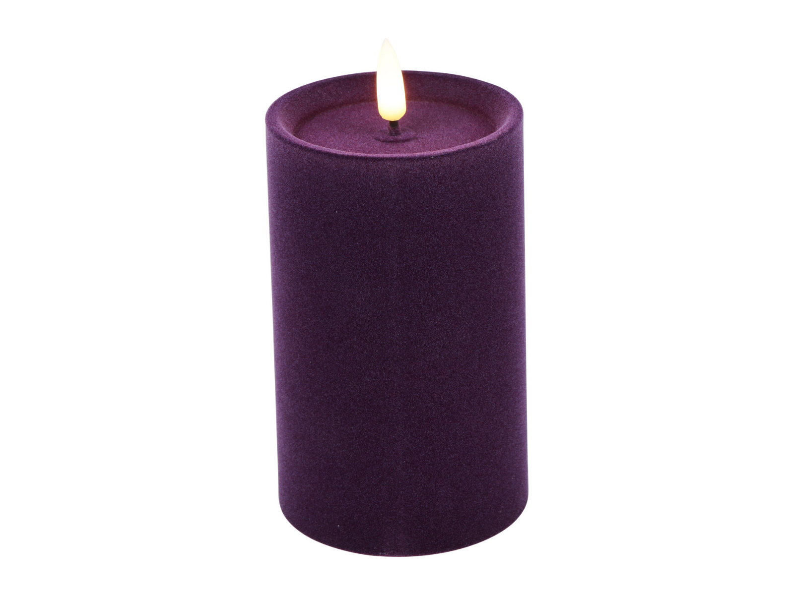 Decostar Stumpenkerze LED Velvet Lyon L purpur 12,5cm - Produktbild 1