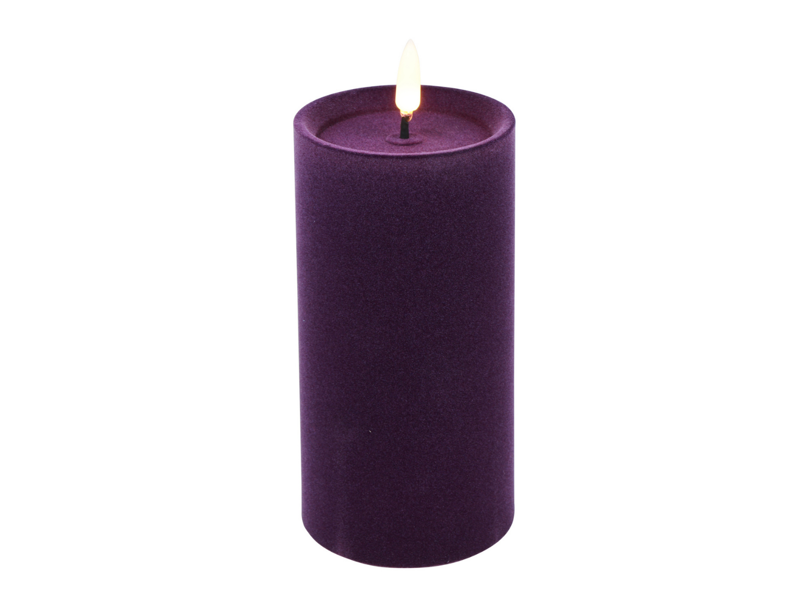Decostar Stumpenkerze LED Velvet Lyon XL purpur 15cm - Produktbild 1