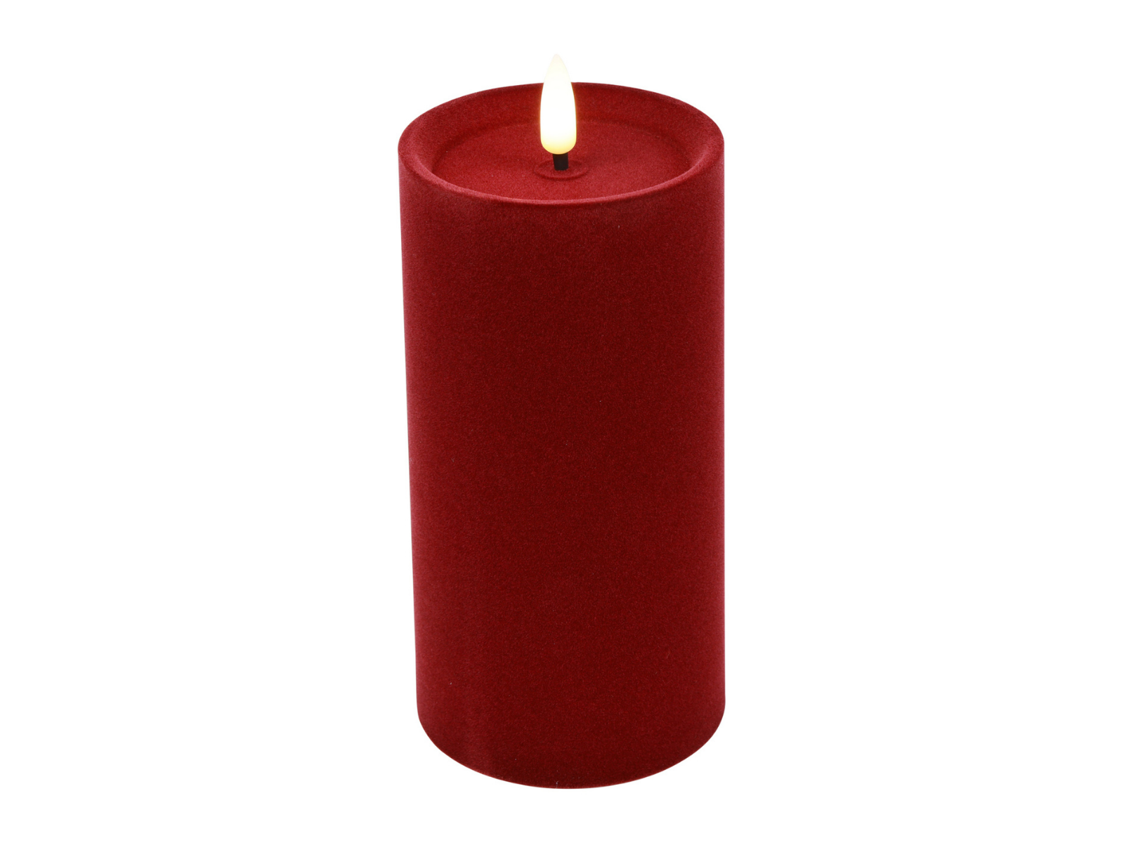 Decostar Stumpenkerze LED Velvet Lyon XL dunkelrot 15cm - Produktbild 1