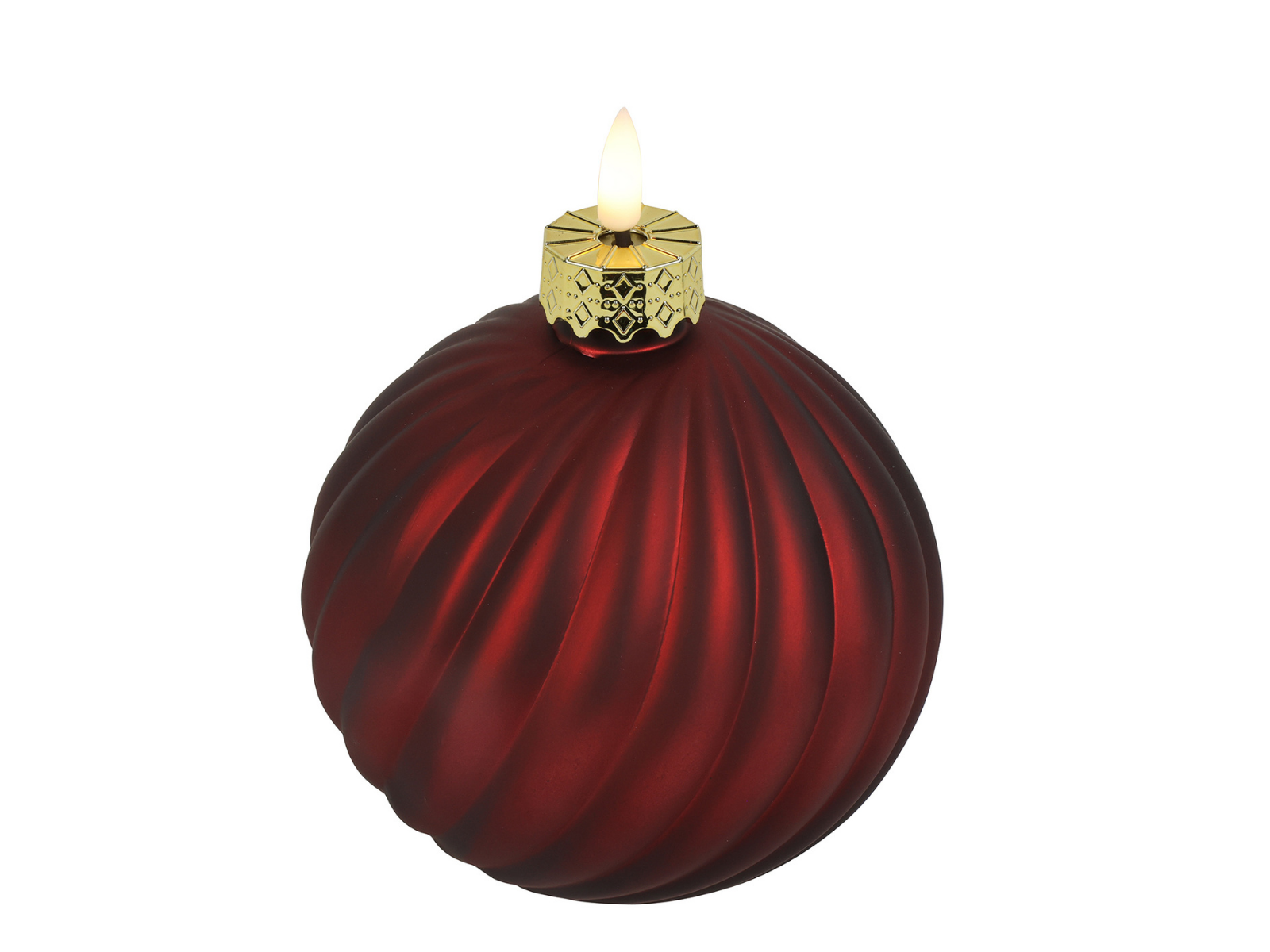 Decostar LED Weihnachtsbaumkugel Stripe M rot 12cm - Produktbild 1