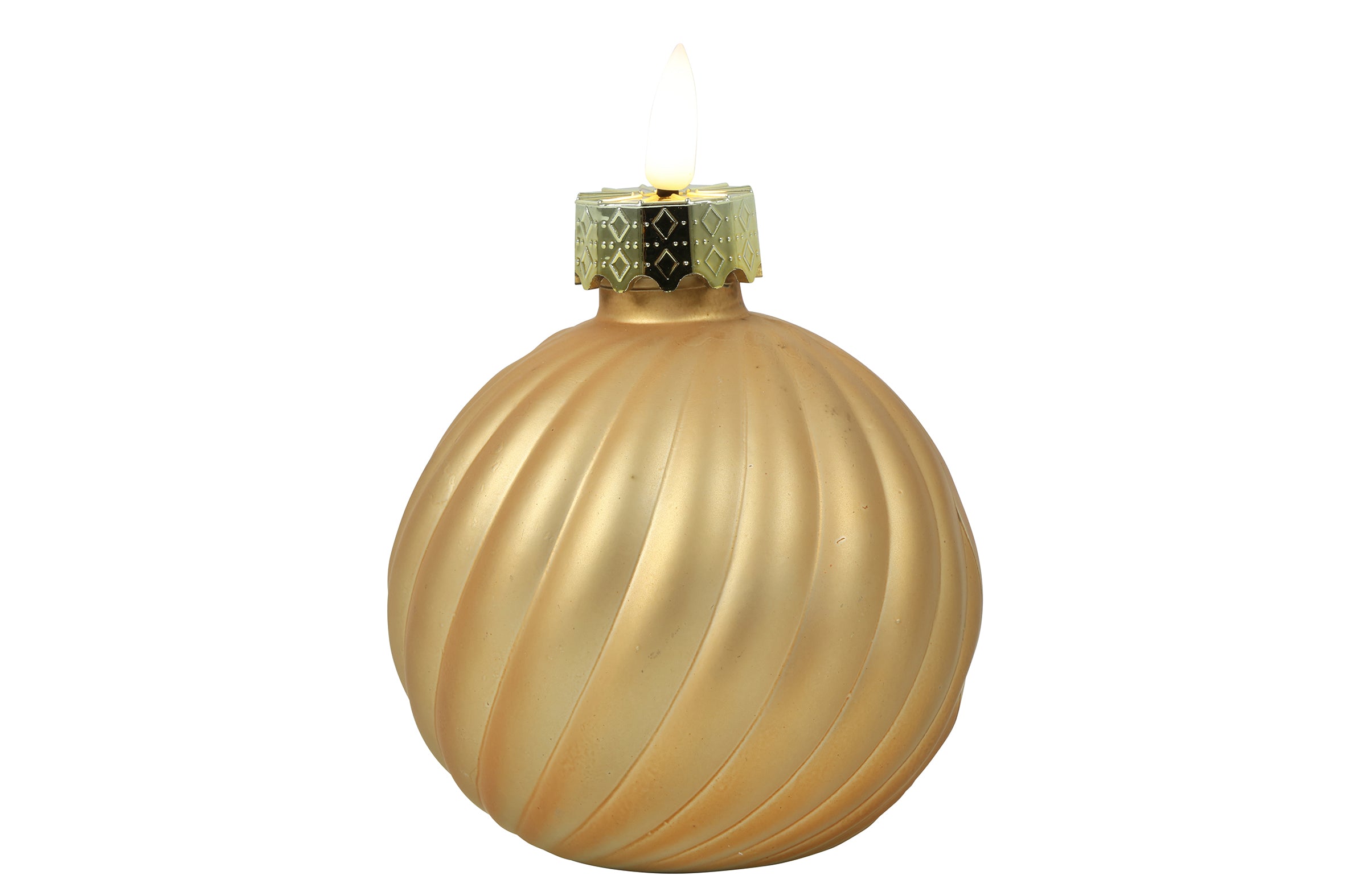 Decostar LED Weihnachtskugel Stripe S gold 10cm - Produktbild 1