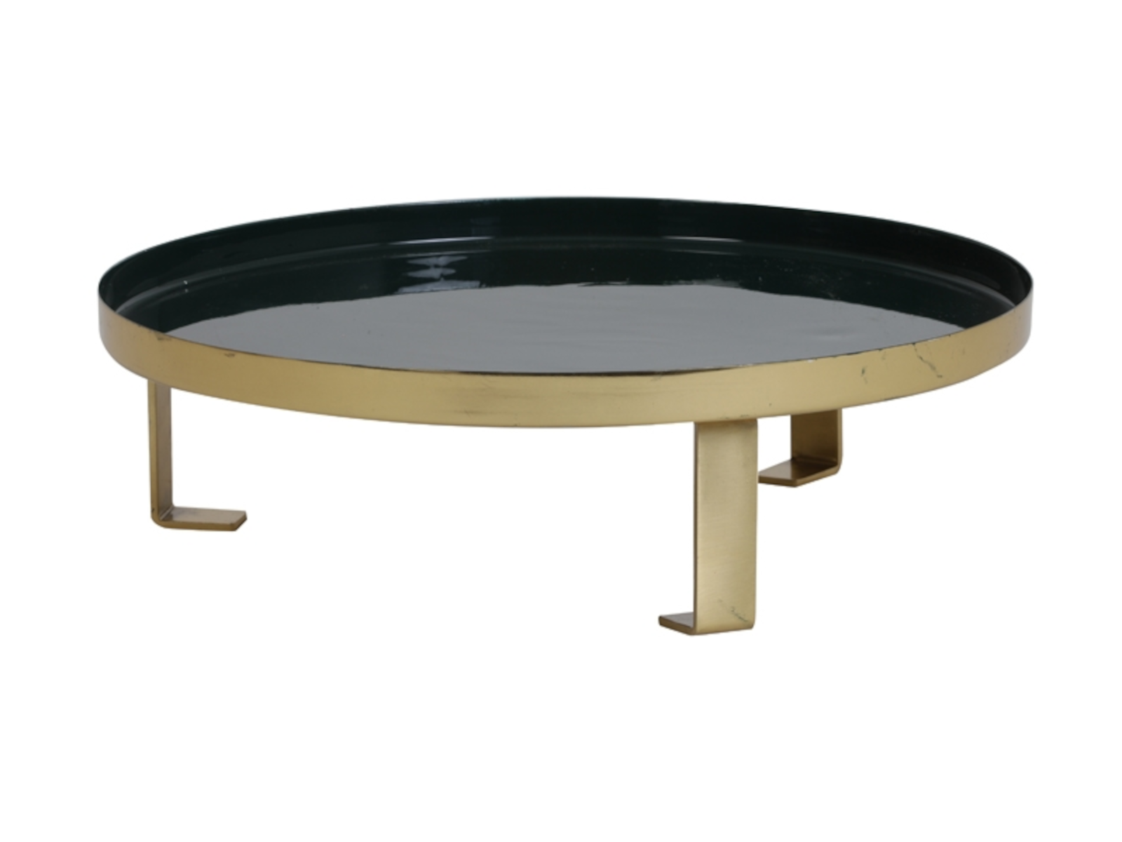 Light & Living VIENTOS Schale auf Fuss dunkelgrün-gold 30 cm Freisteller