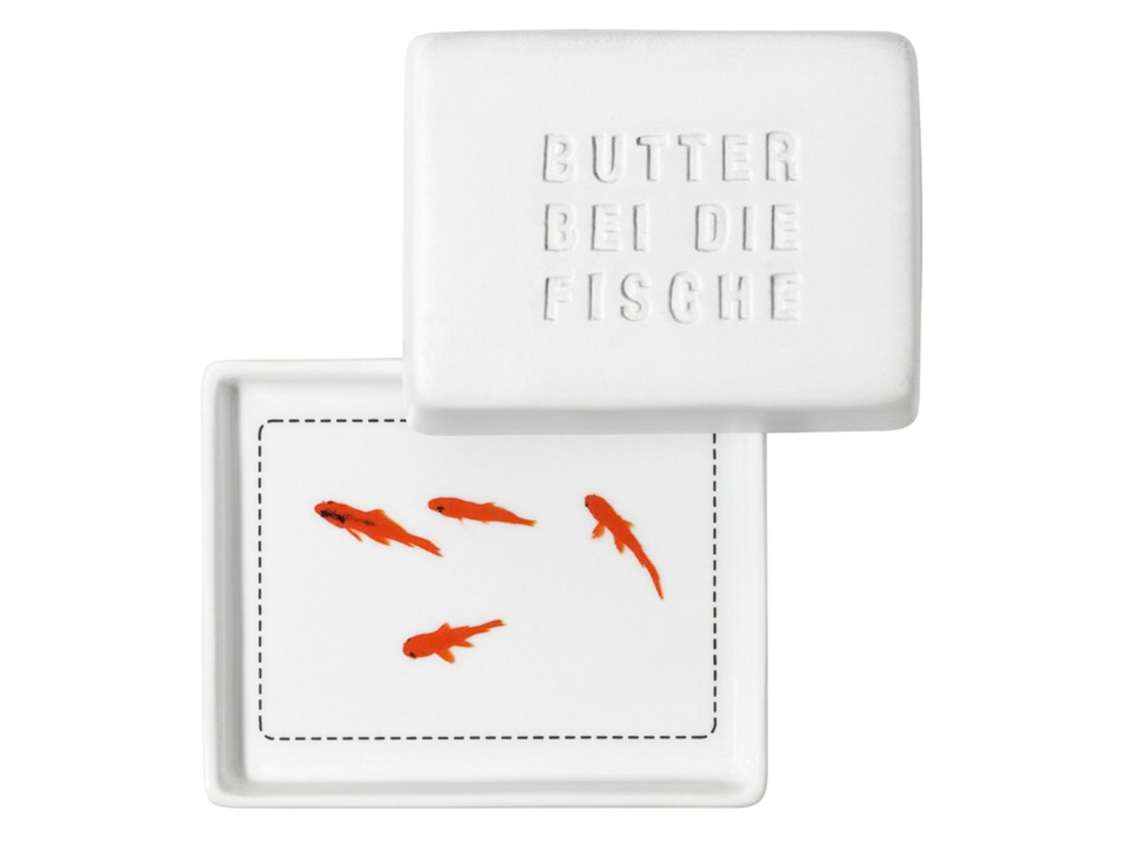 räder Butterdose Butter bei die Fische weiß 14,5cm - Produktbild 1