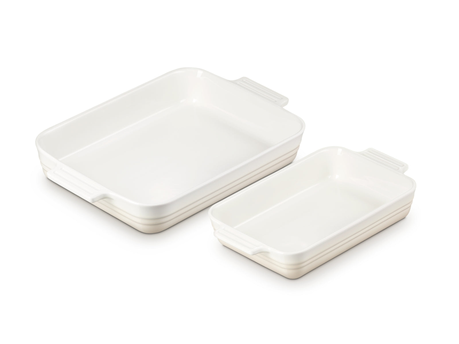 Le Creuset Auflaufform Klassik rechteckig meringue 25/32cm Set 2tlg - Produktbild 1