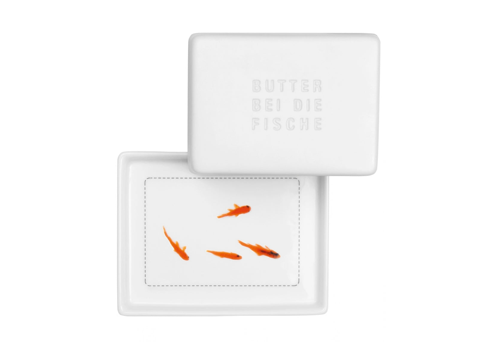 räder Butterdose klein Butter bei die Fische weiß 10,5cm - Produktbild 1