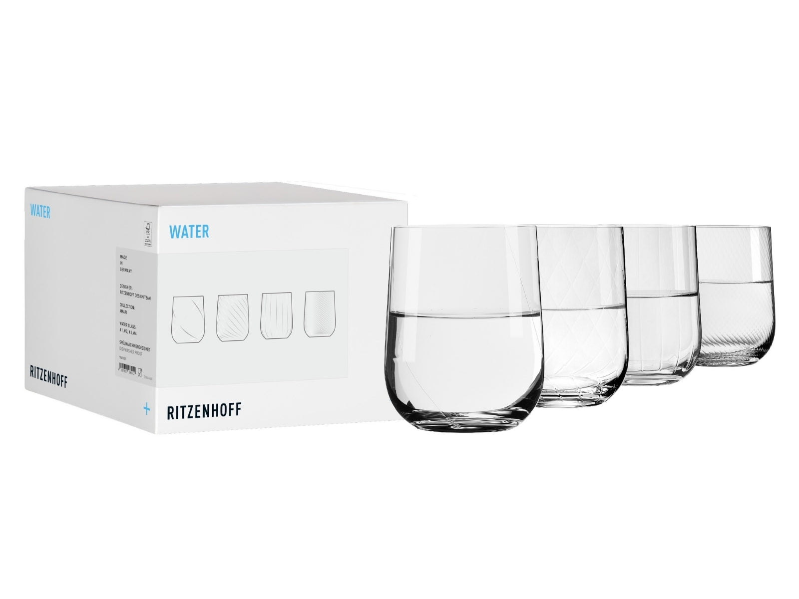 Ritzenhoff Amari Wasserglas 4er Set #1 #2 #3 #4 RDT F26 - Produktbild 1
