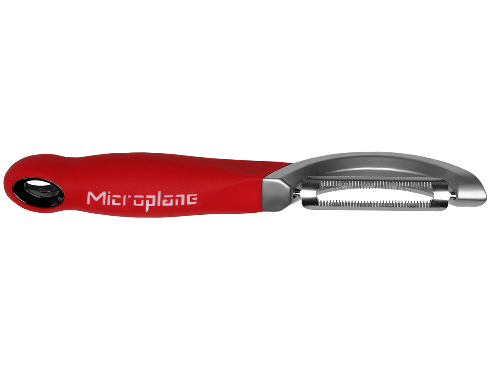 Microplane Profi-Schäler mit gezähnter Klinge rot Freisteller 2