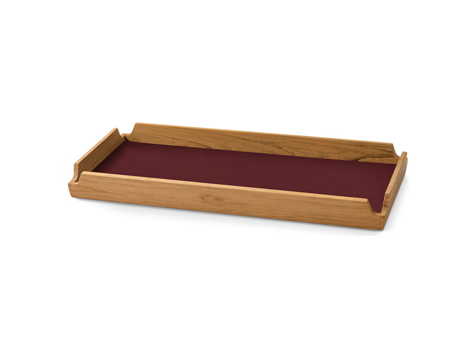 LIND DNA Nupo Tablett Teak Square Slim airy burgundy 36,6x14,6cm