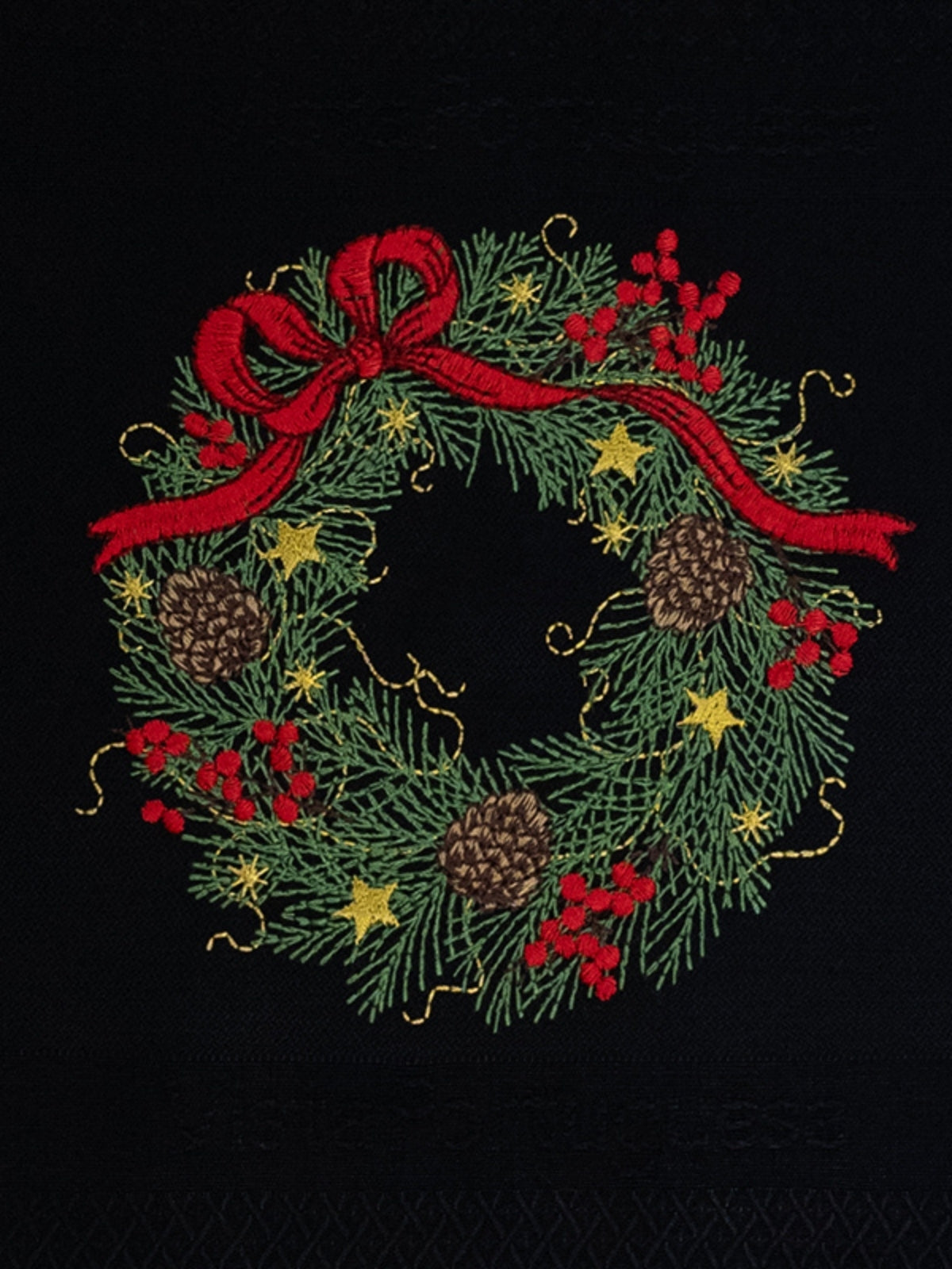 Vista Portuguese Geschirrtuch Advent Wreath schwarz 50x70cm - Produktbild 2
