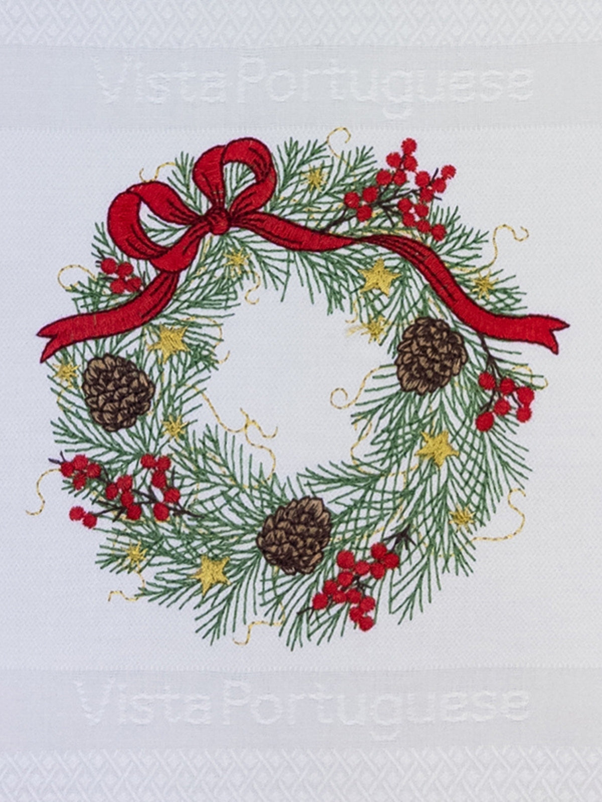 Vista Portuguese Geschirrtuch Advent Wreath weiß 50x70cm - Produktbild 2
