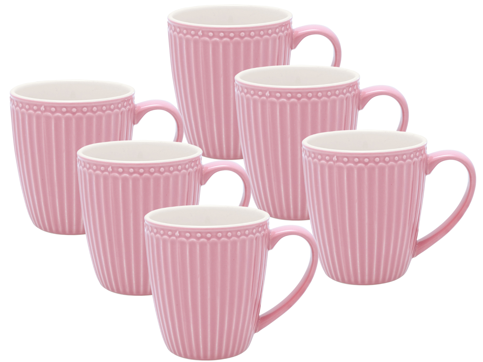 Greengate Alice Becher mit Henkel dusty rose 0,4 l Set6 Freisteller