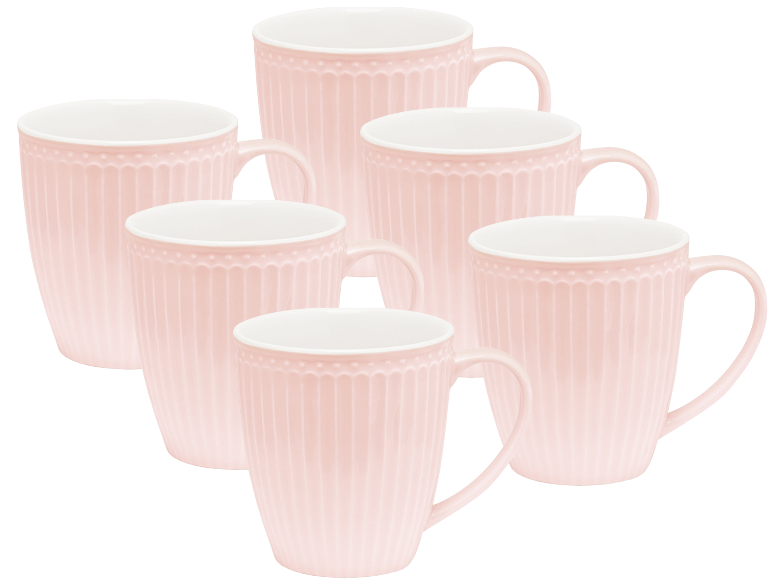 Greengate Alice Becher mit Henkel pale pink 0,4 l Set6 Freisteller