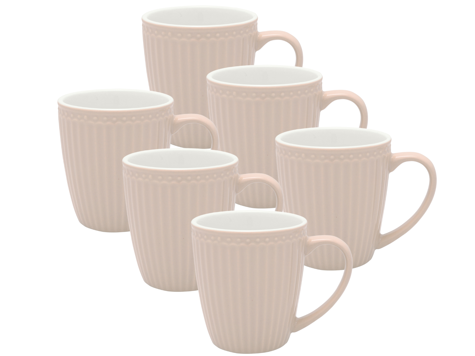 Greengate Alice Becher mit Henkel creamy fudge 0,4l Set6