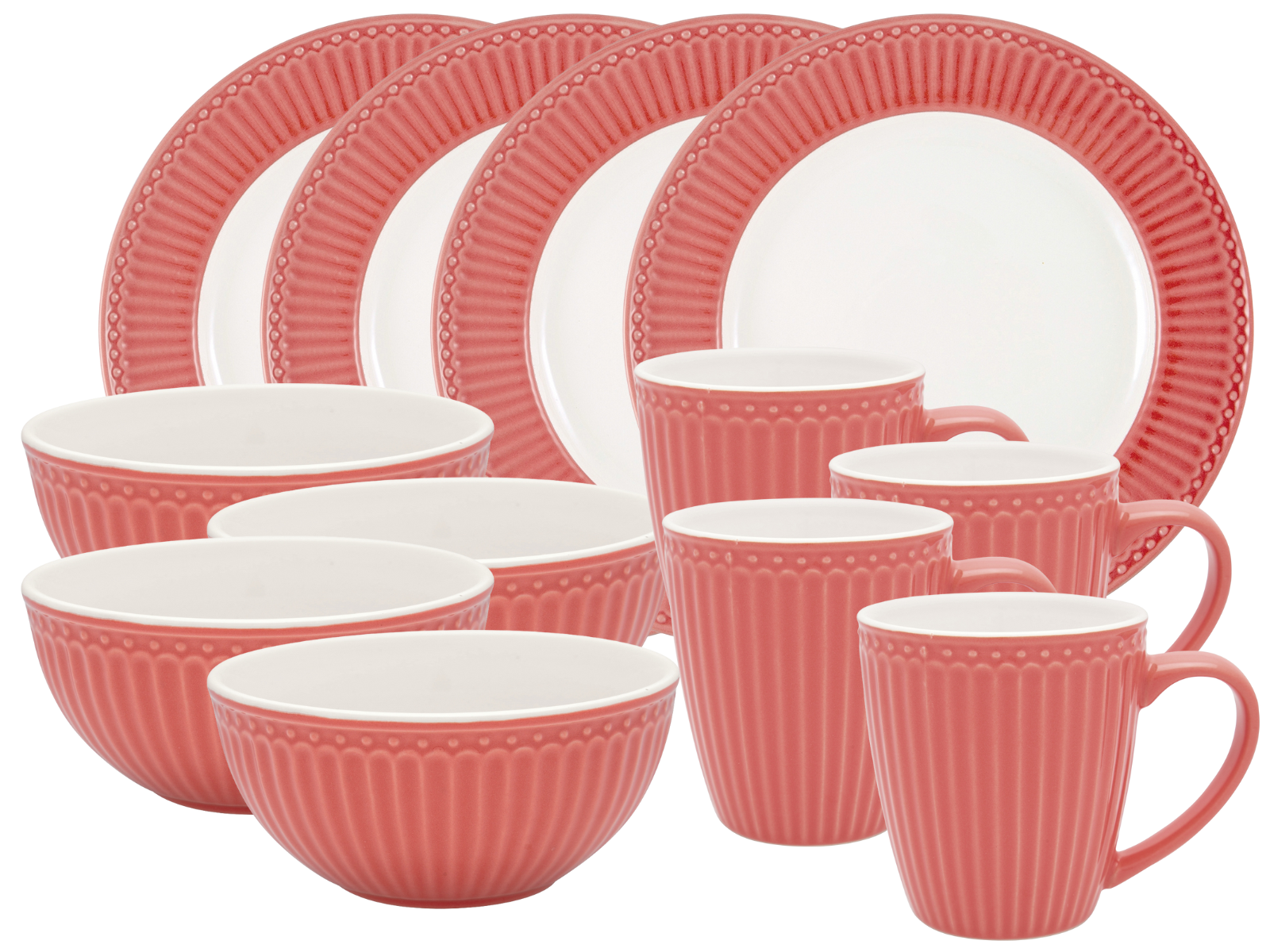 Greengate Alice Frühstücksset coral Set12 Freisteller