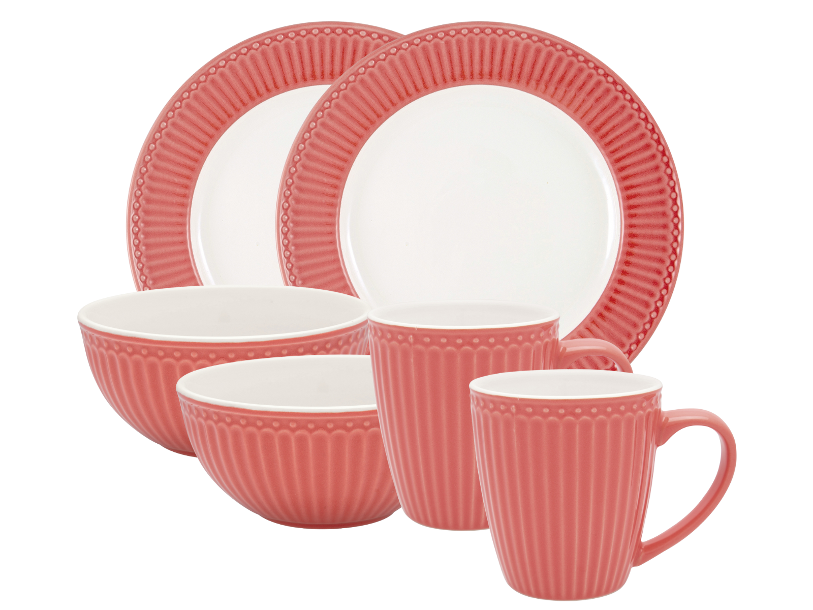 Greengate Alice Frühstücksset coral Set6 Freisteller