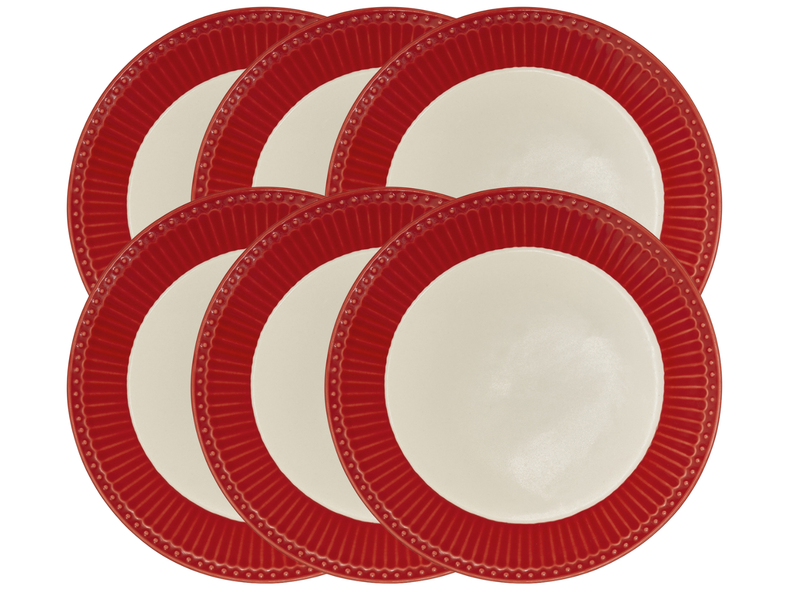 Greengate Alice Frühstücksteller red 23 cm Set6