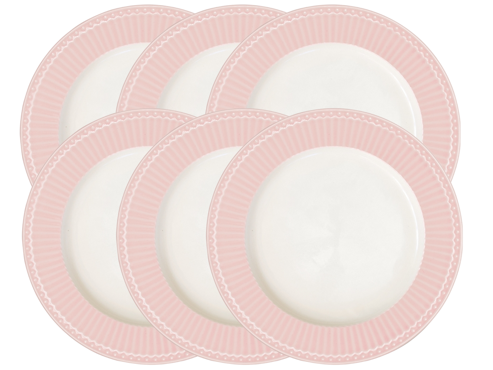 Greengate Alice Frühstücksteller pale pink 23 cm Set6 Freisteller