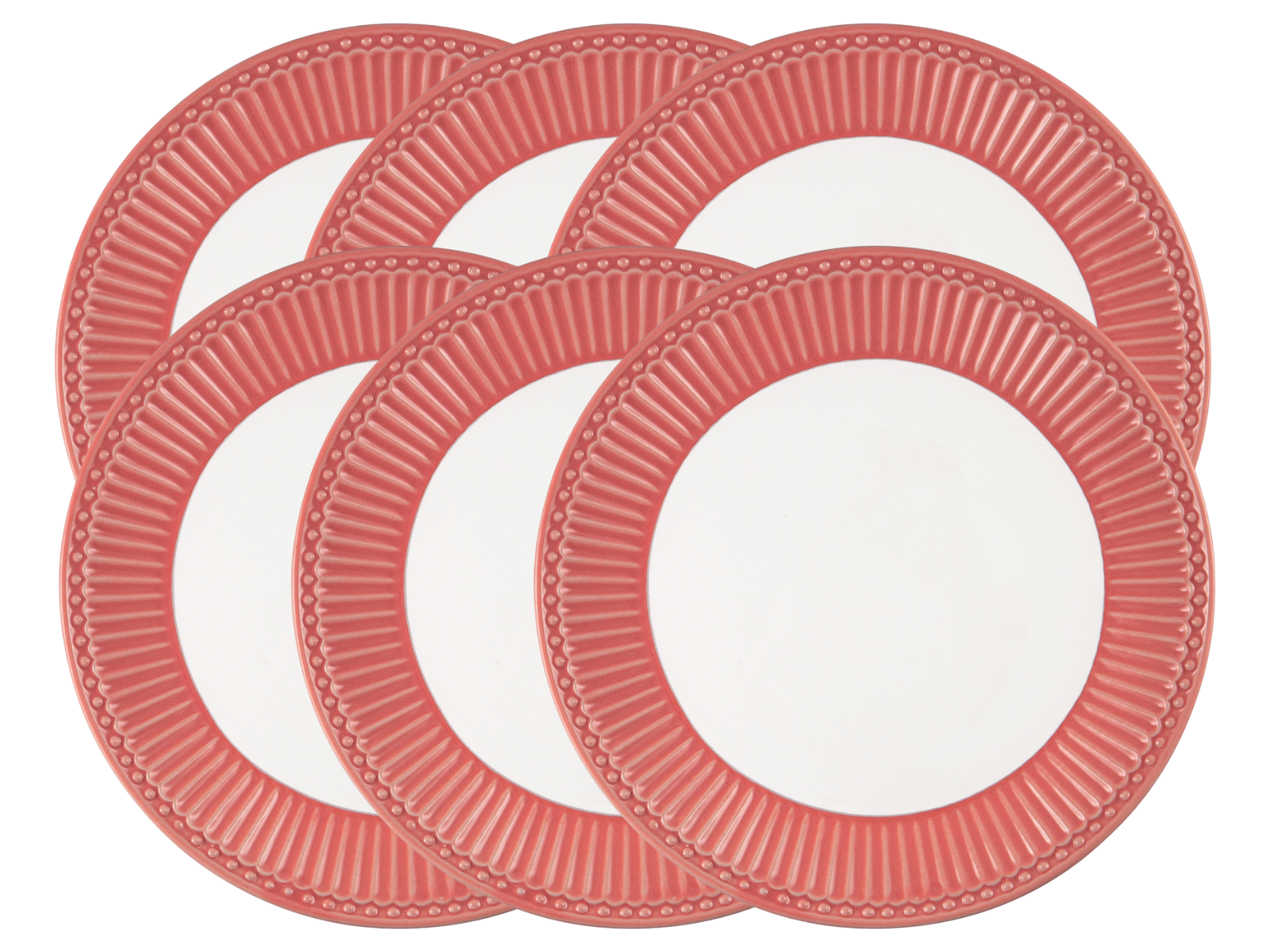 Greengate Alice Frühstücksteller coral 23 cm Set6 Freisteller