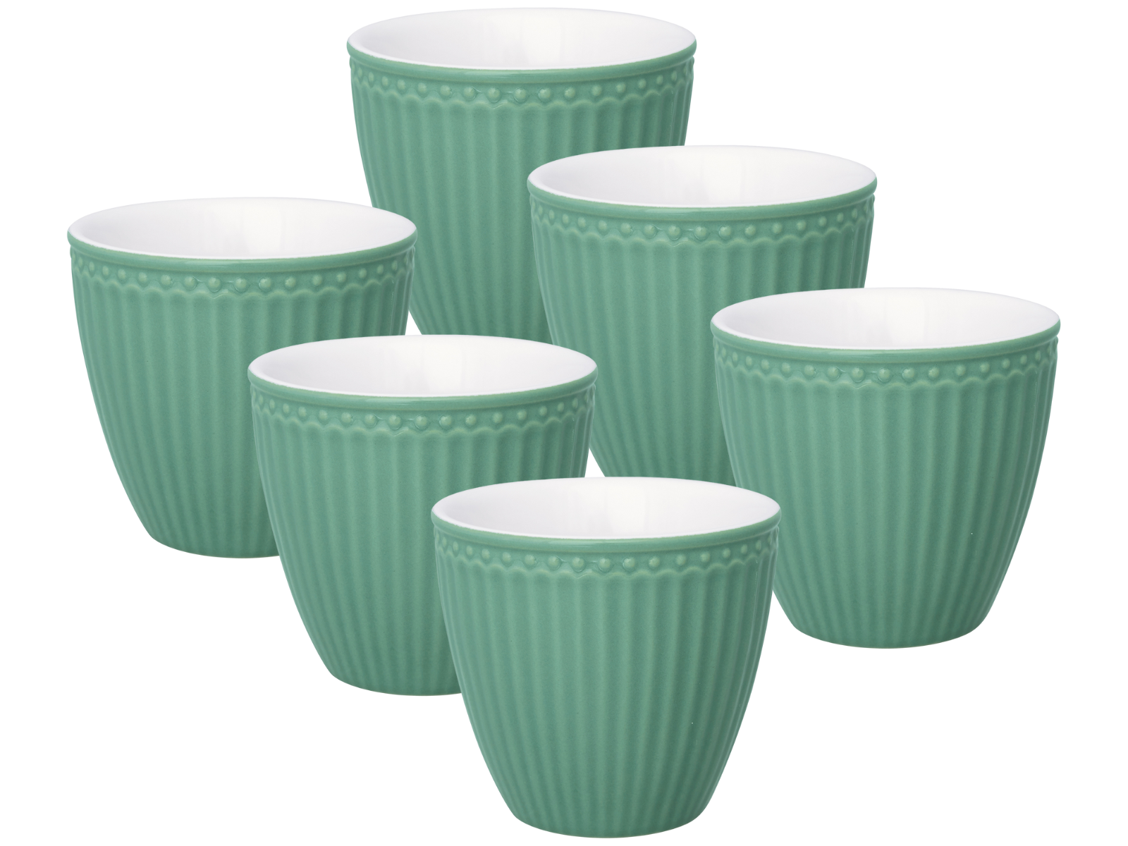 Greengate Alice Latte Cup dusty green 0,25 l Set6 Freisteller