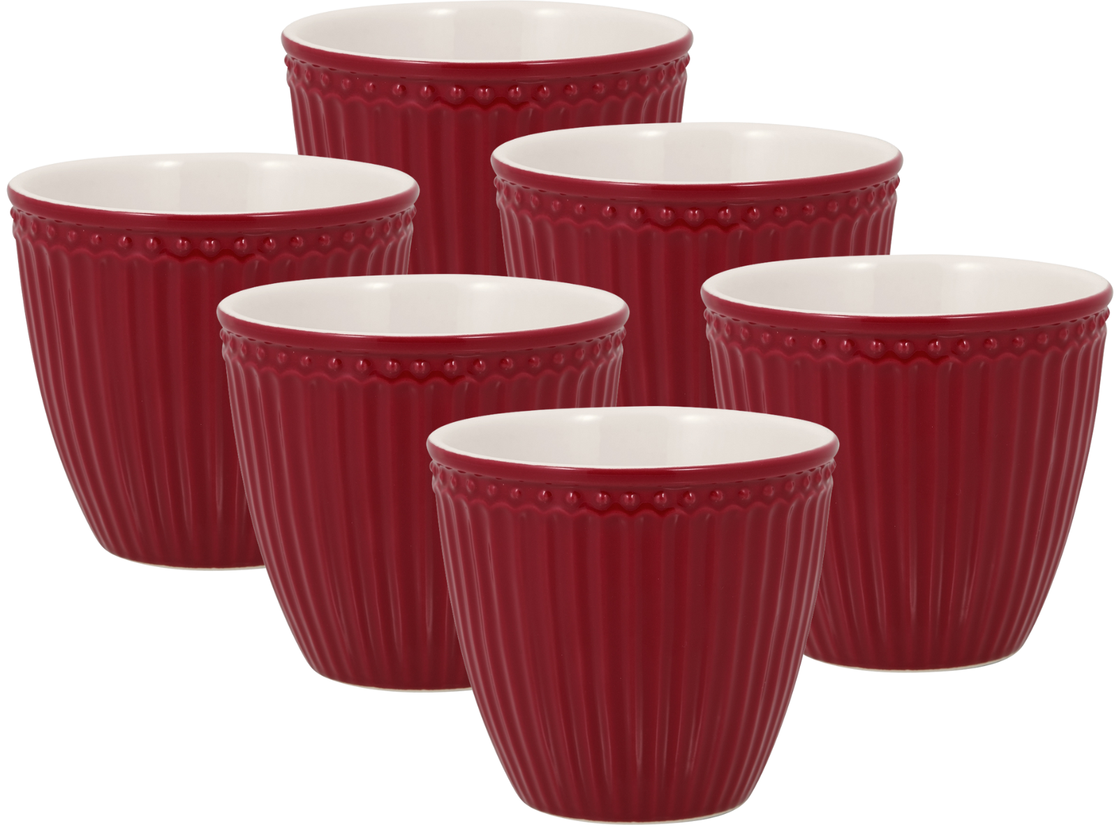 Greengate Alice Latte Cup claret red 0,35 l Set6 Freisteller