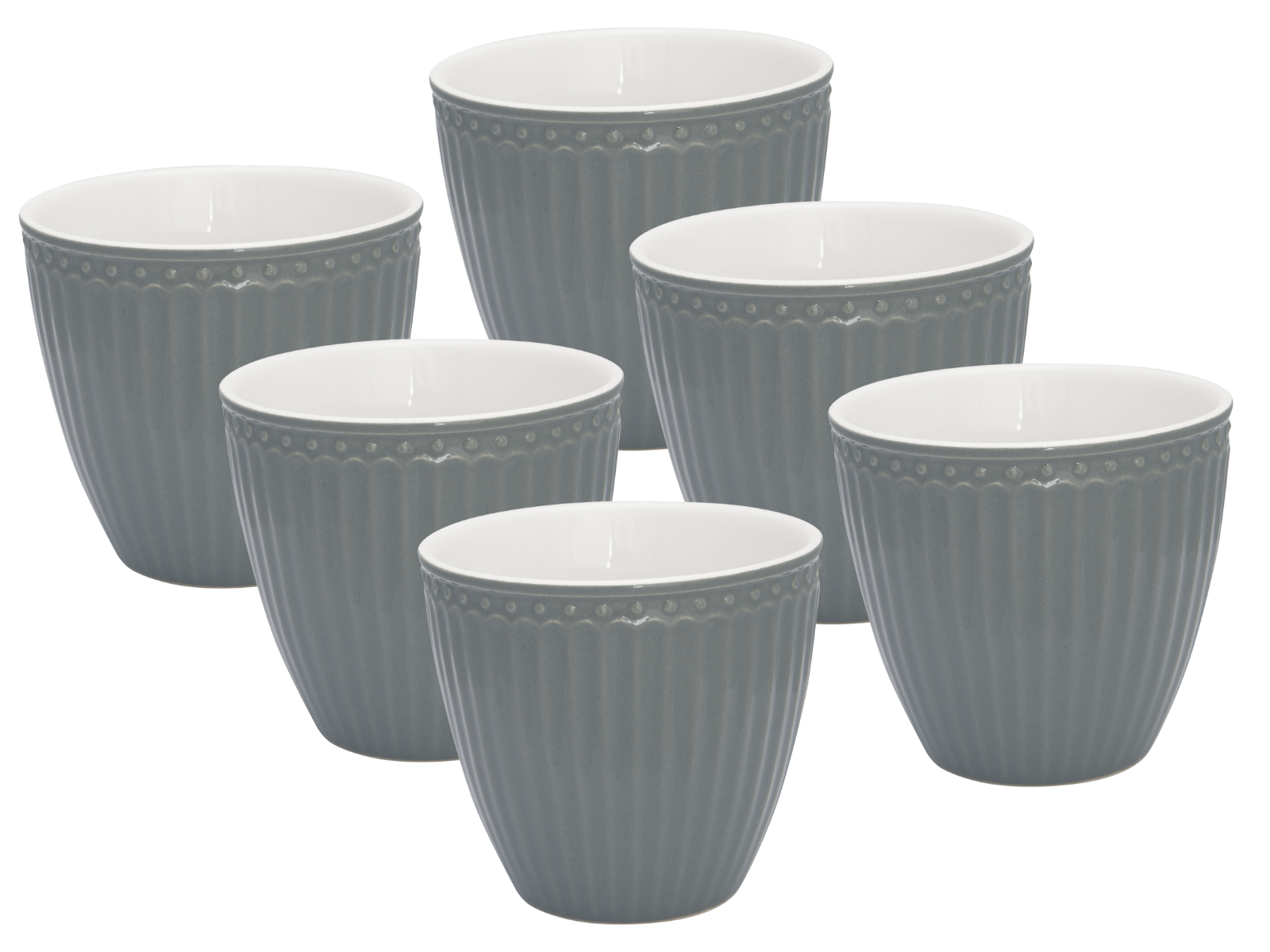 Greengate Alice Latte Cup stone grey 0,3 l Set6 Freisteller