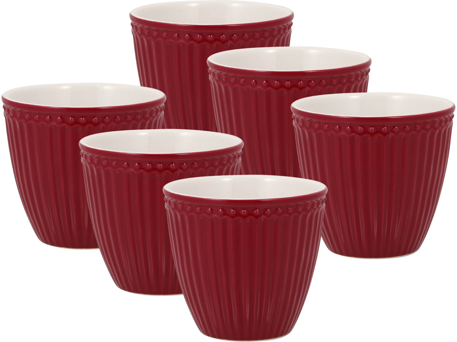 Greengate Alice Latte Cup claret red 0,35 l Set6 Freisteller