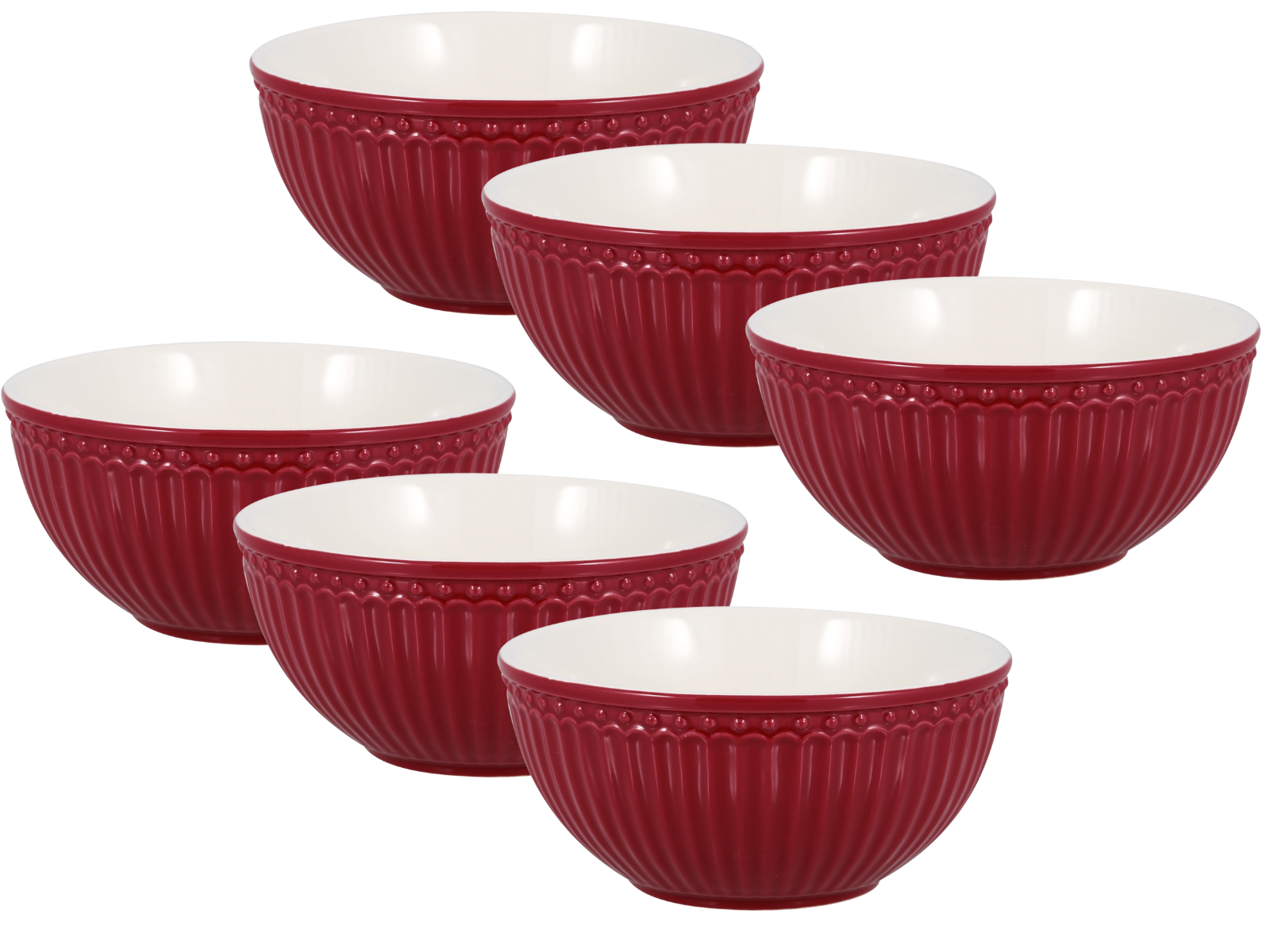 Greengate Alice Müslischale claret red 14cm Set6 Freisteller