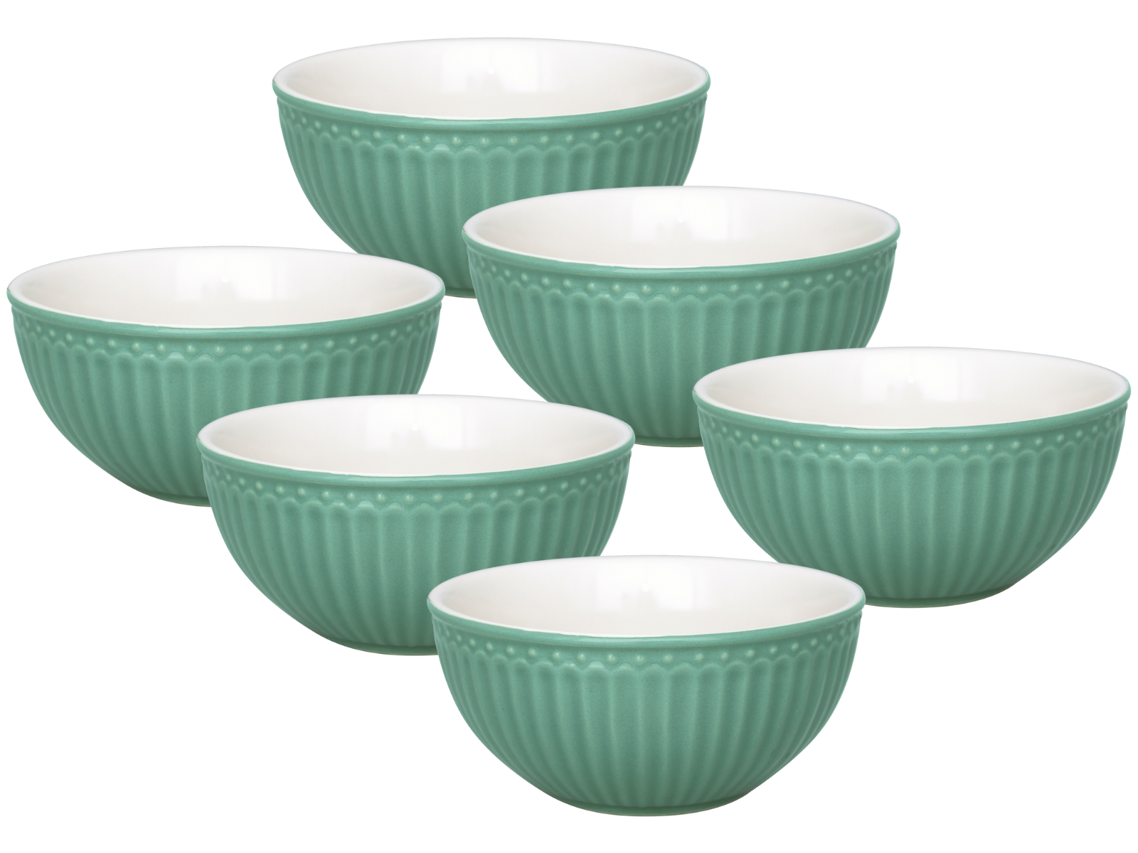 Greengate Alice Müslischale dusty green 14 cm Set6 Freisteller